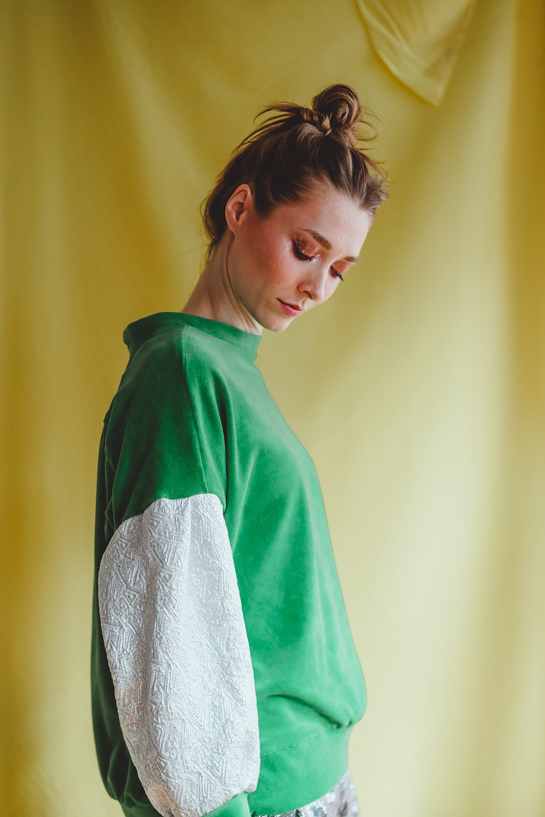 SWEET SUMMER sweater N°1- Green / White jacquard