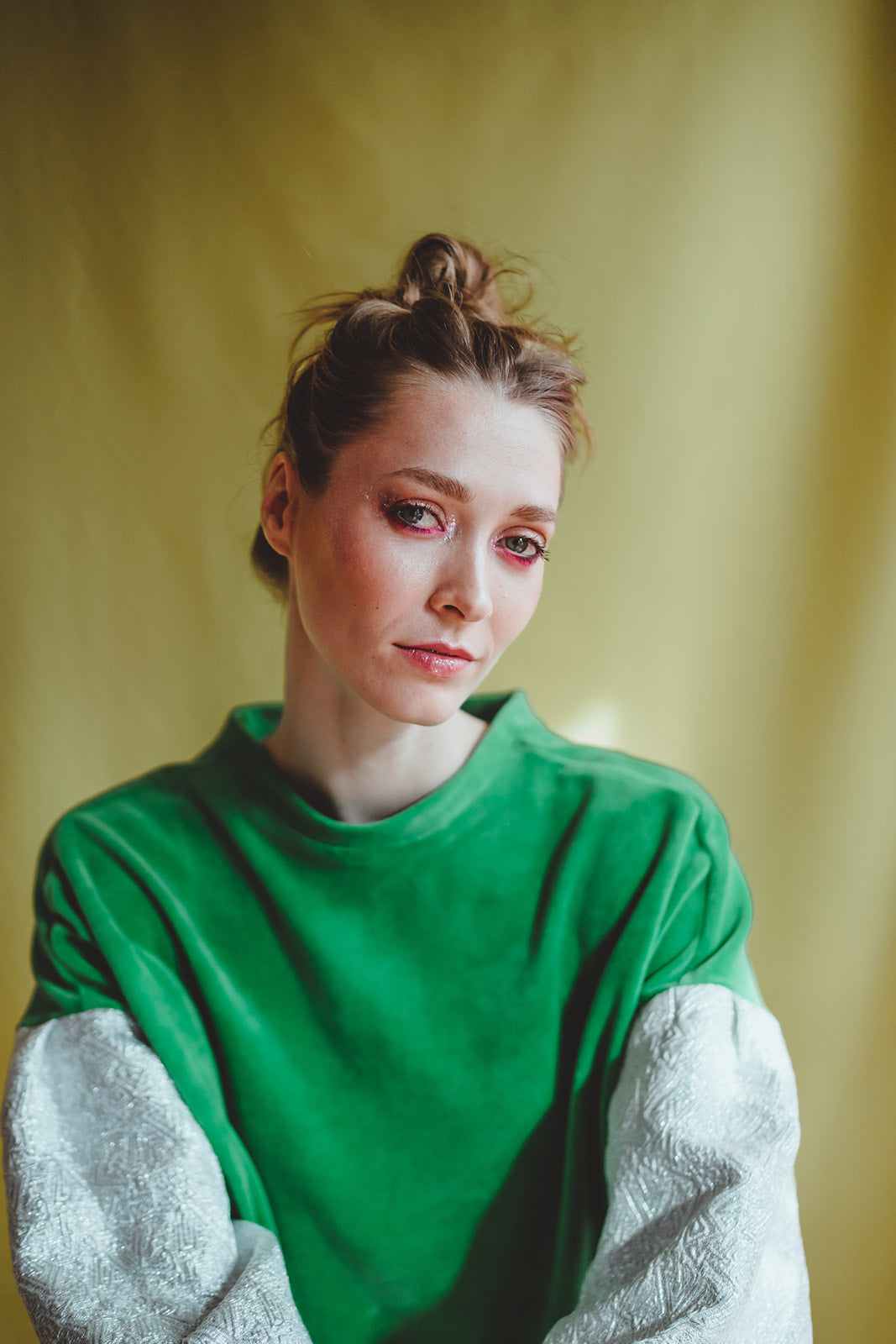 SWEET SUMMER sweater N°1- Green / White jacquard