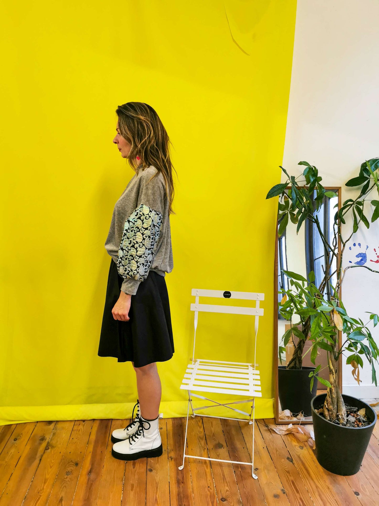 SWEET SUMMER sweater N°5 - Grey / silver-green