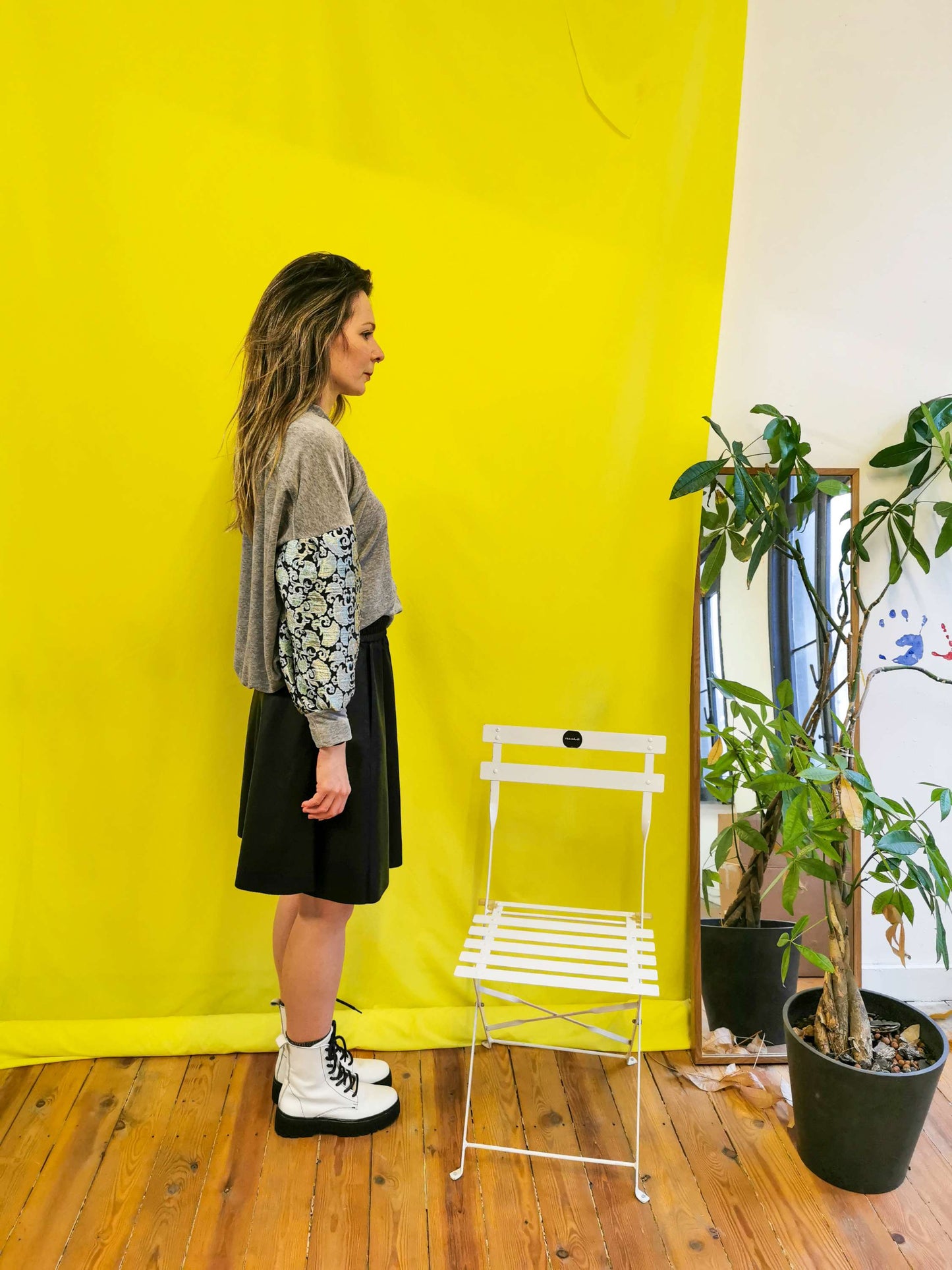 SWEET SUMMER sweater N°5 - Grey / silver-green