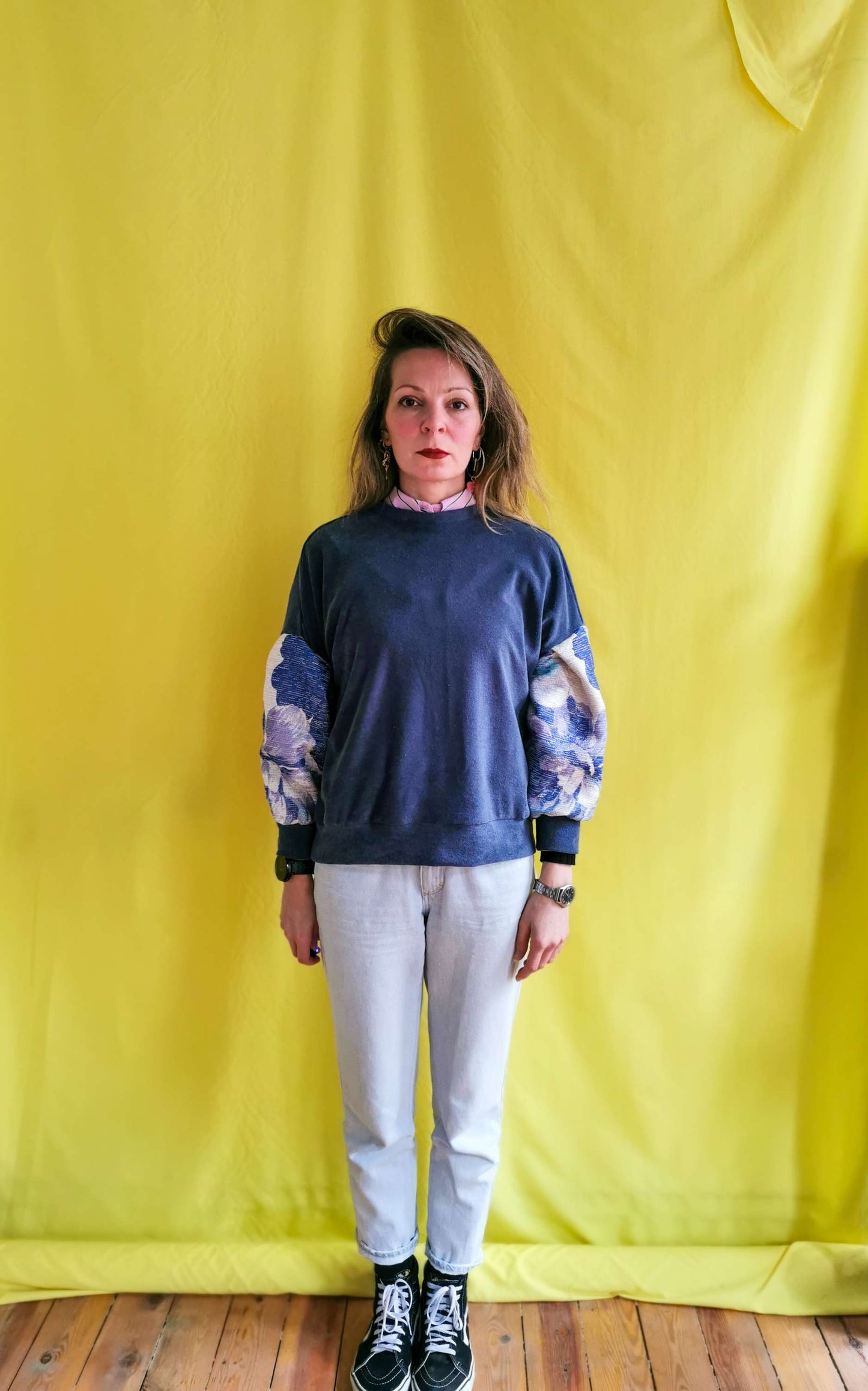 SWEET SUMMER sweater N°7 - Blue / flowers