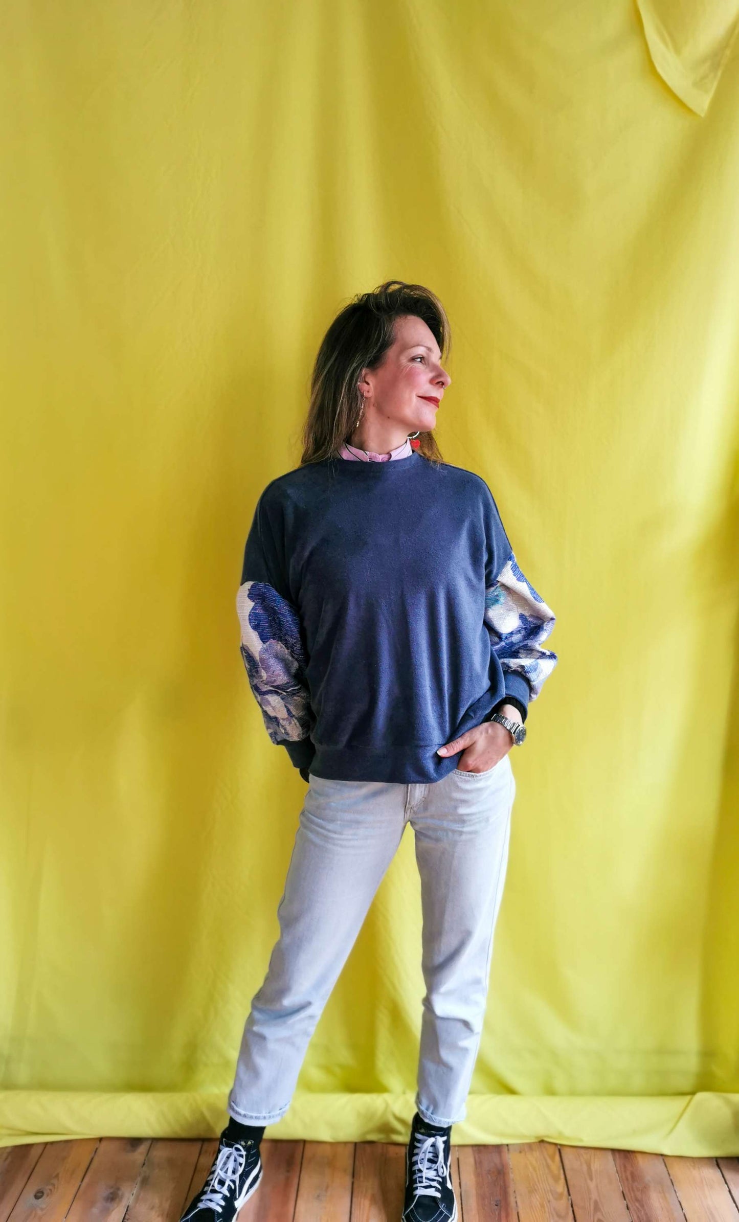 SWEET SUMMER sweater N°7 - Blue / flowers