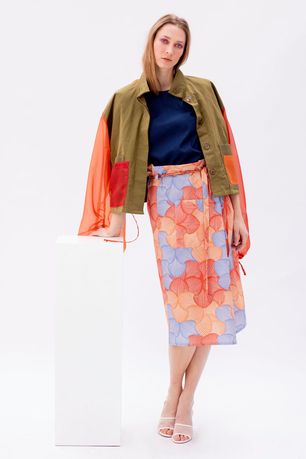 PROTEA SKIRT - Orange and blue