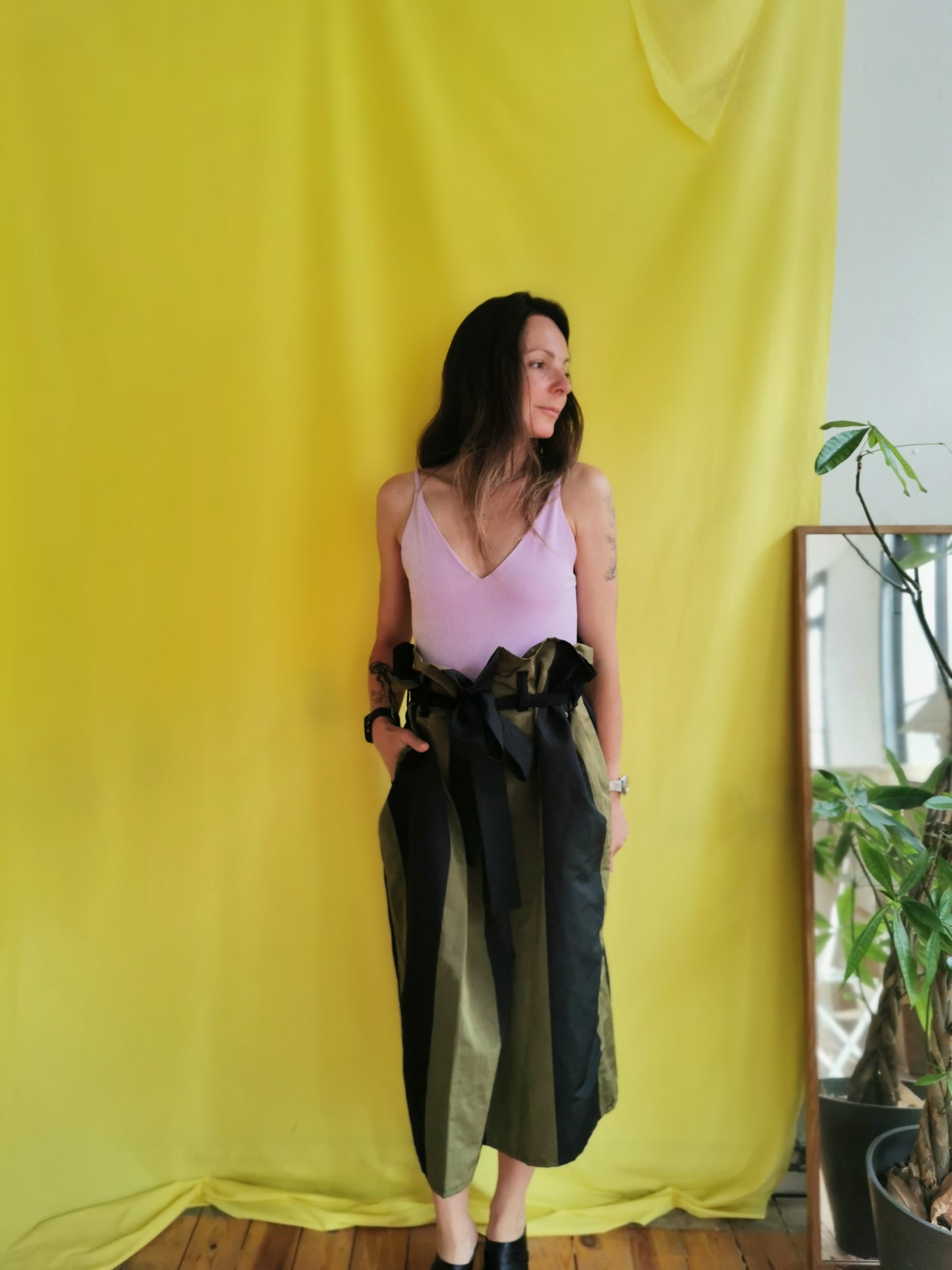 PROTEA SKIRT - KHAKI & BLACK