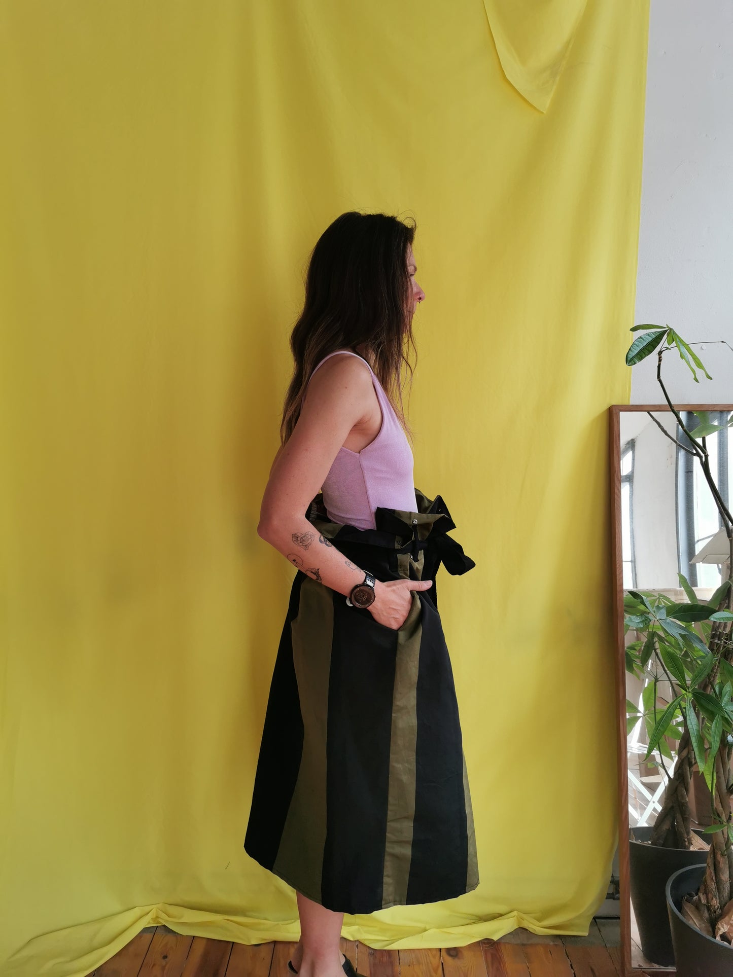 PROTEA SKIRT - KHAKI & BLACK