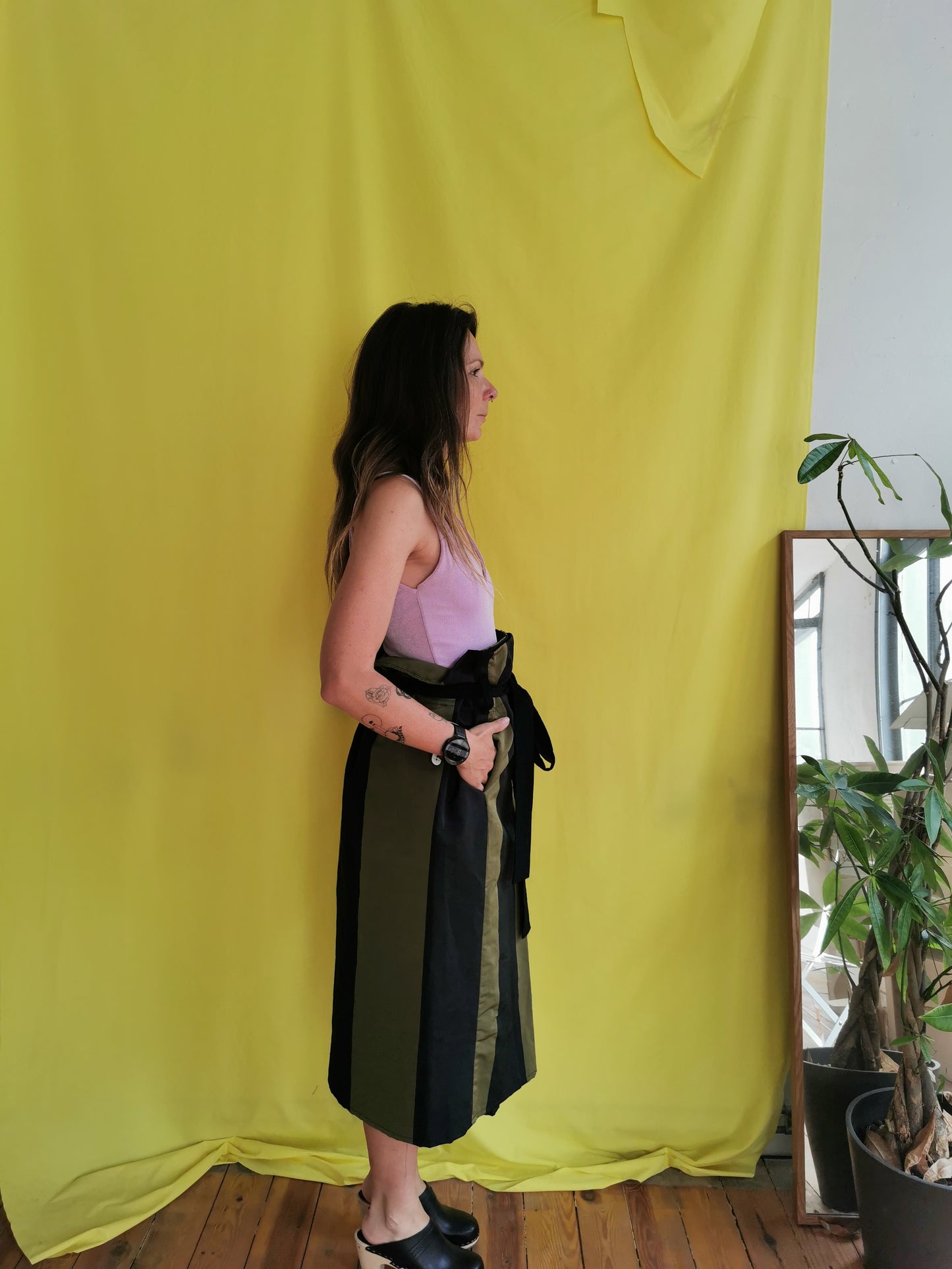 PROTEA SKIRT - KHAKI & BLACK