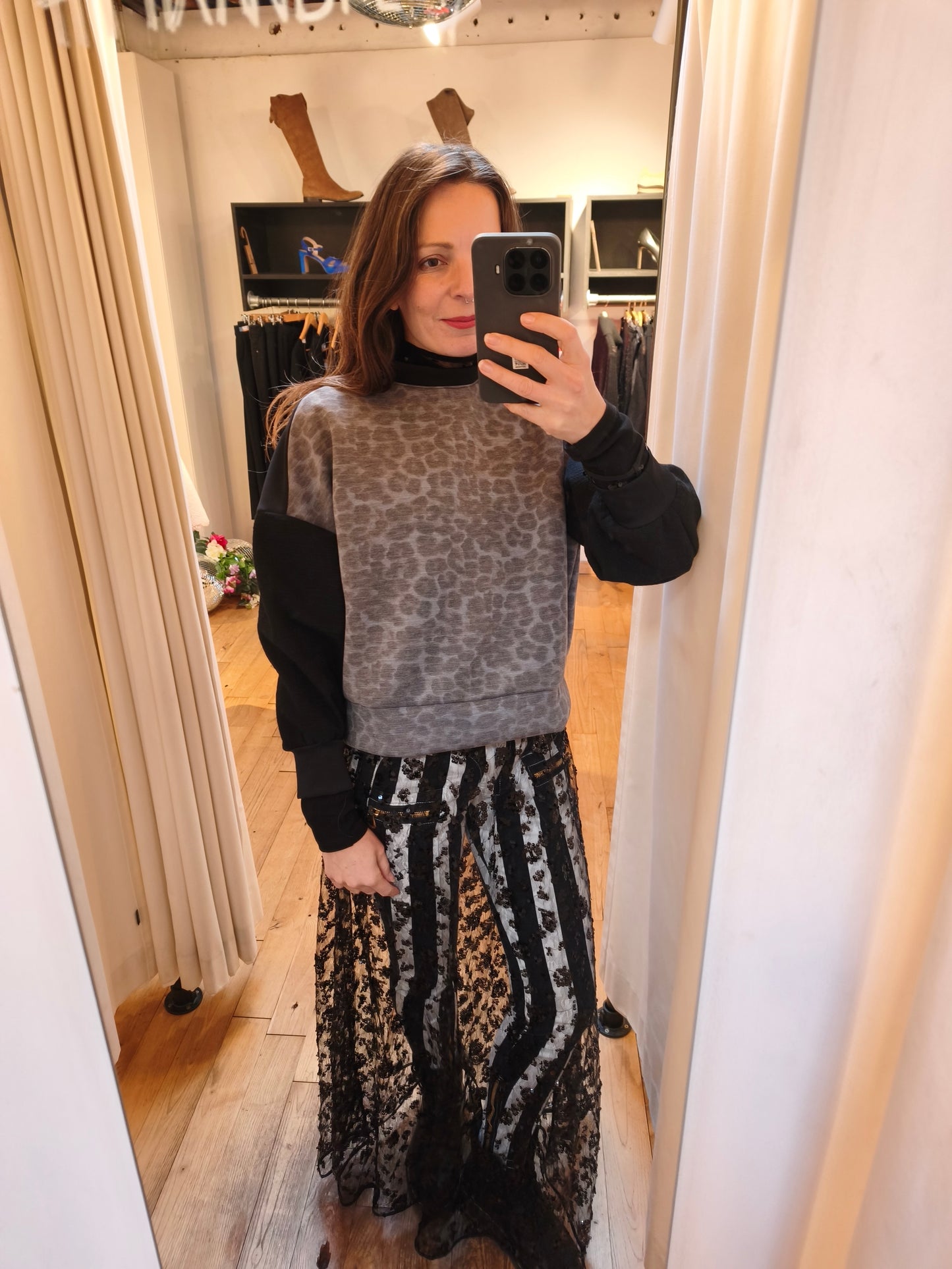 SWEET X-MAS sweater N°15 - leopard and black