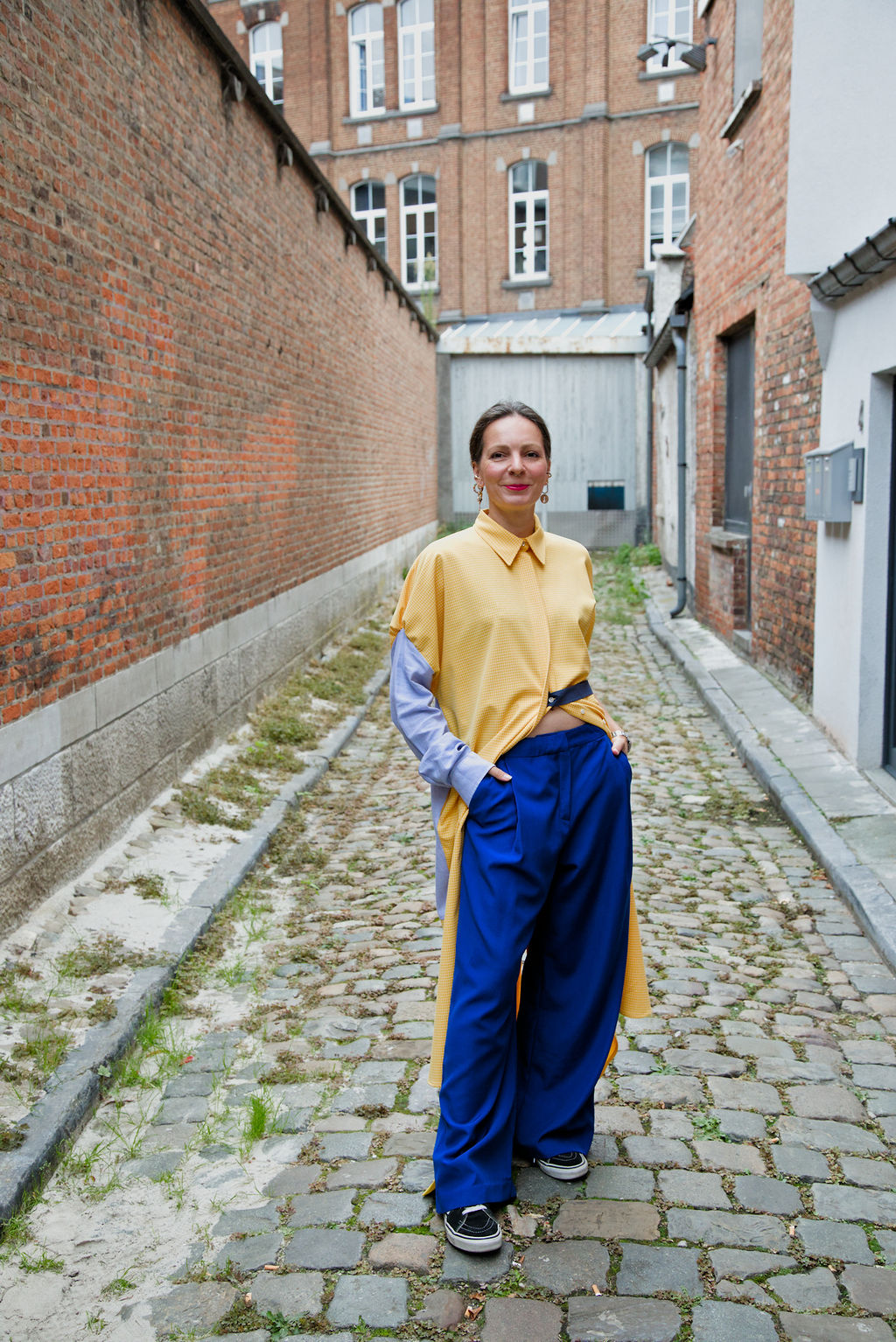 GLORIA PANTS - Blue/yellow