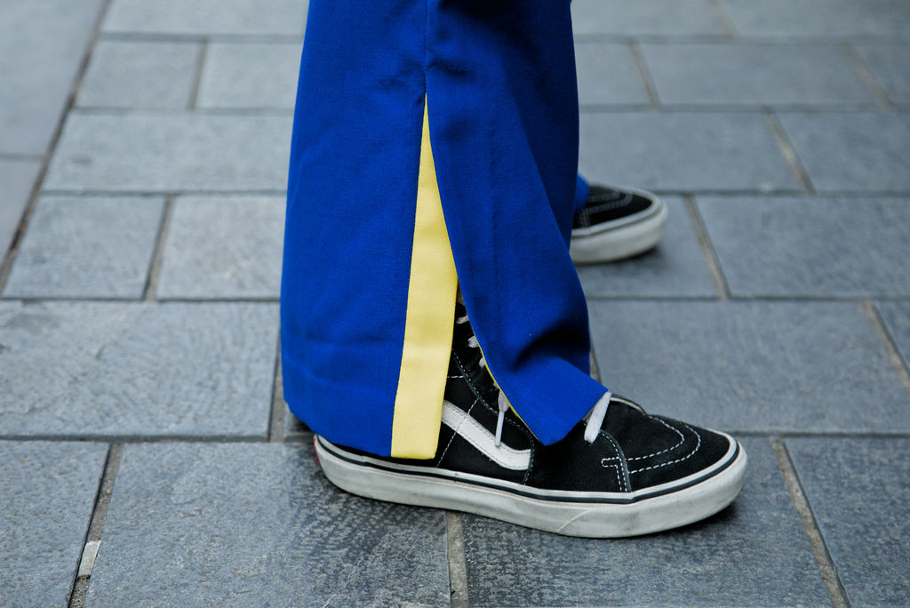 GLORIA PANTS - Blue/yellow