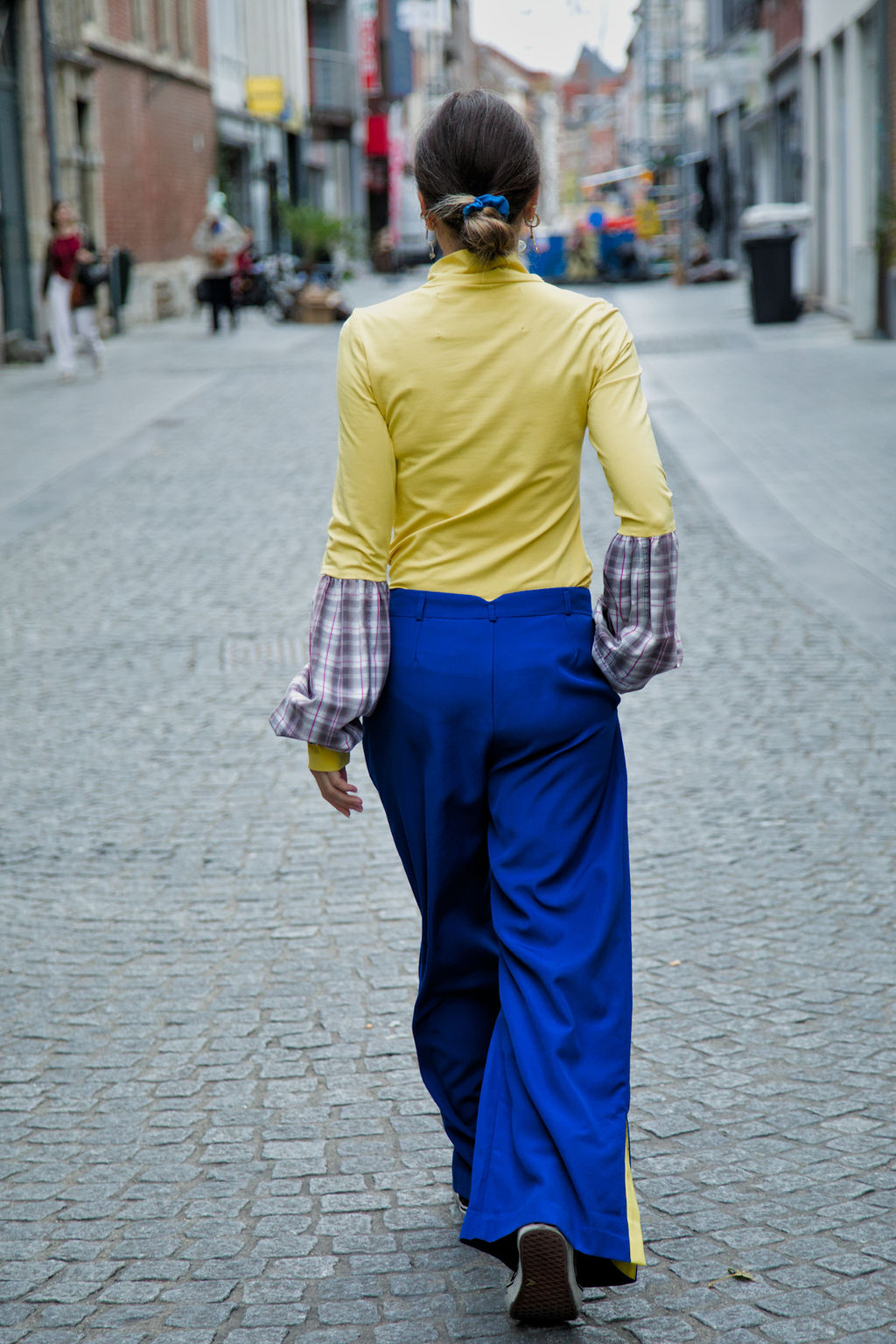 GLORIA PANTS - Blue/yellow