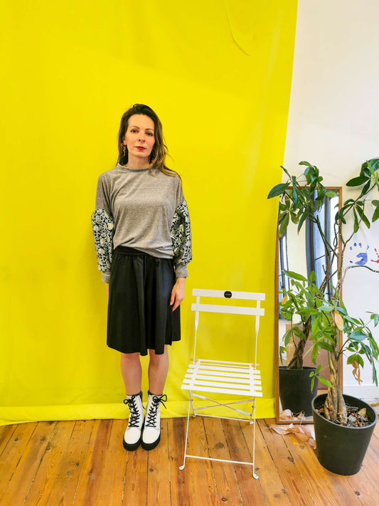 SWEET SUMMER sweater N°5 - Grey / silver-green