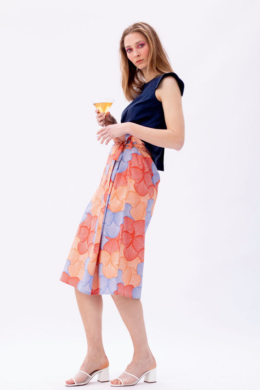PROTEA SKIRT - Orange and blue