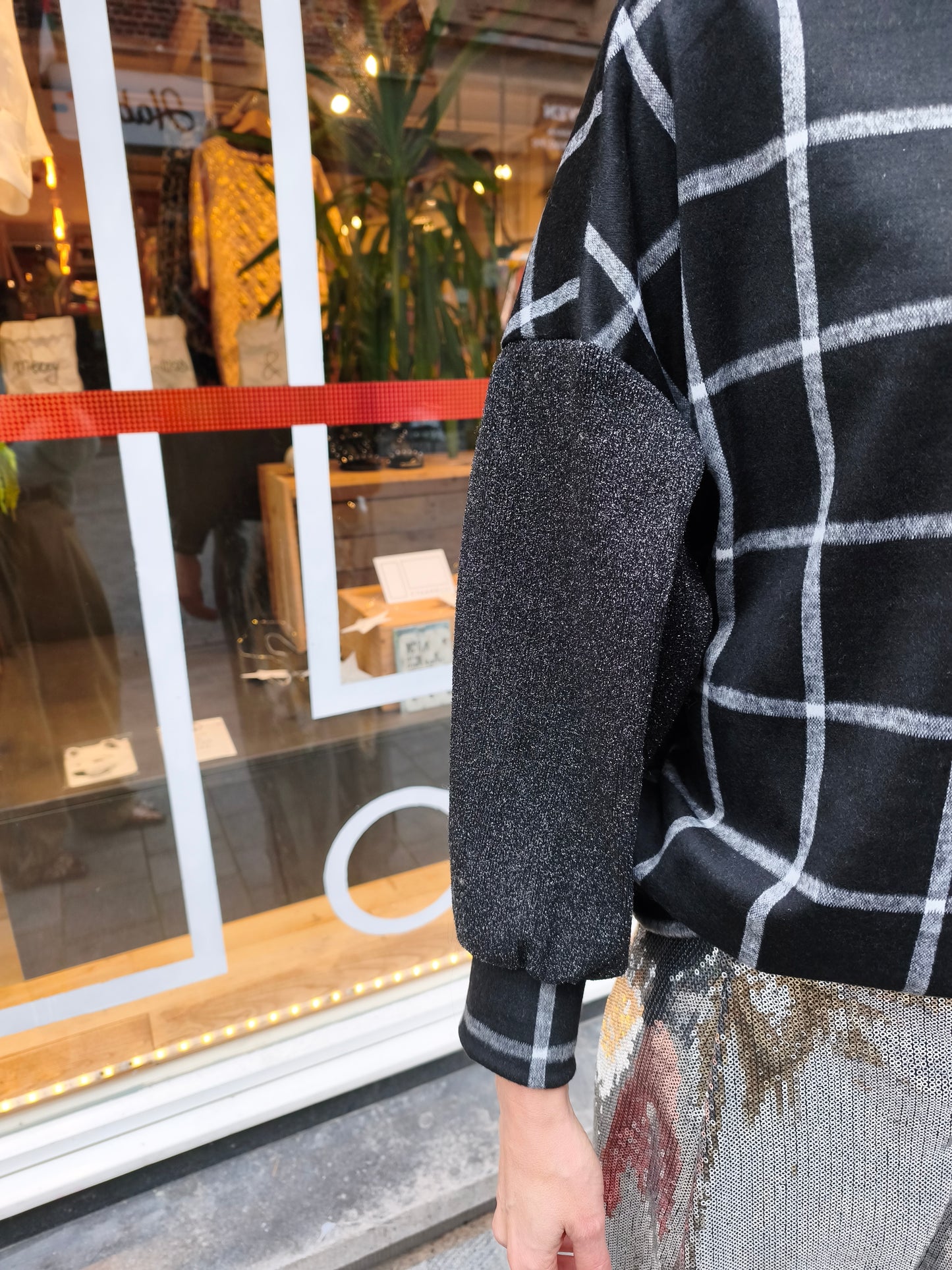 SWEET X-MAS sweater N°16 - Wool tricot and black glitter