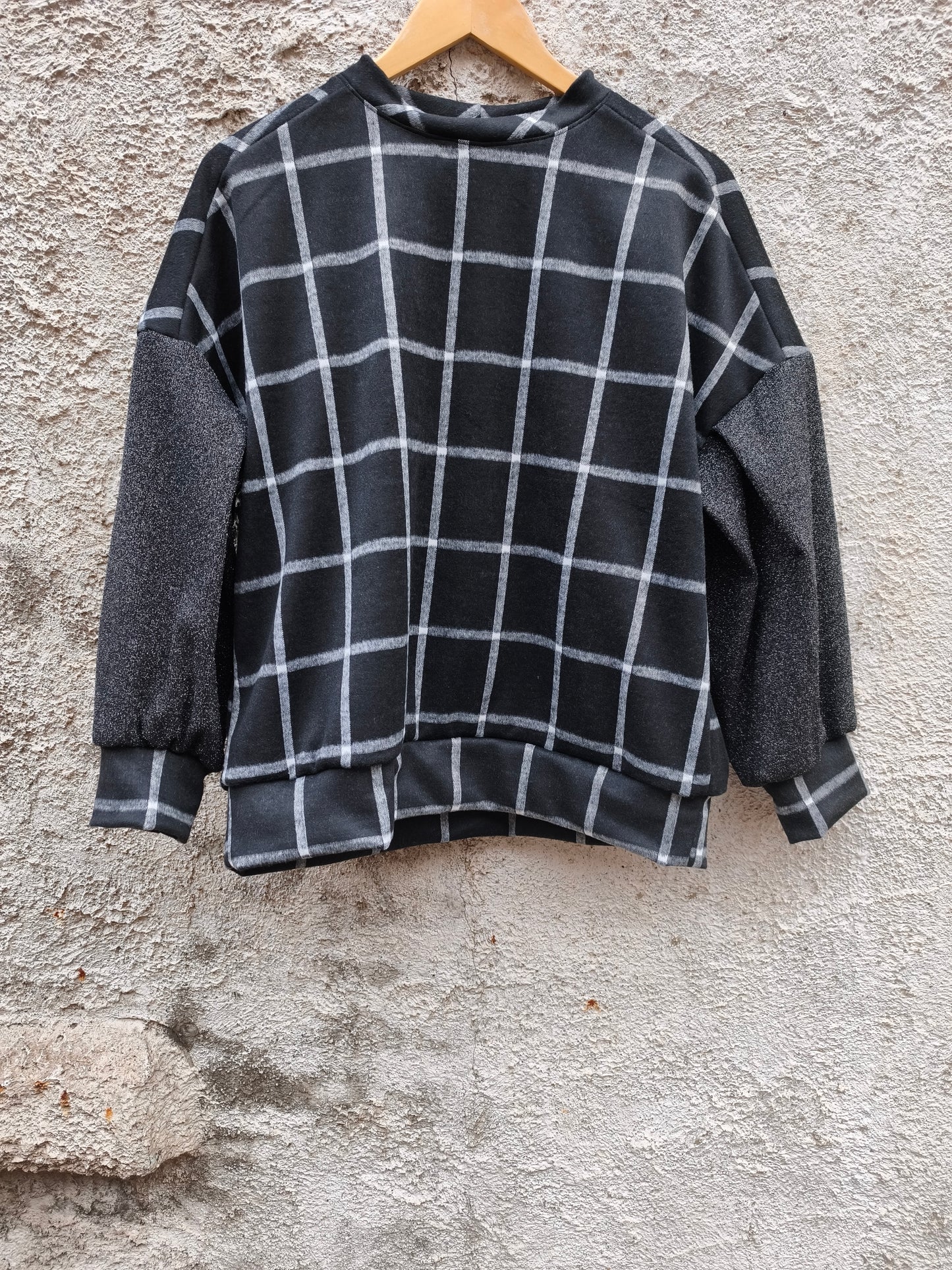 SWEET X-MAS sweater N°16 - Wool tricot and black glitter