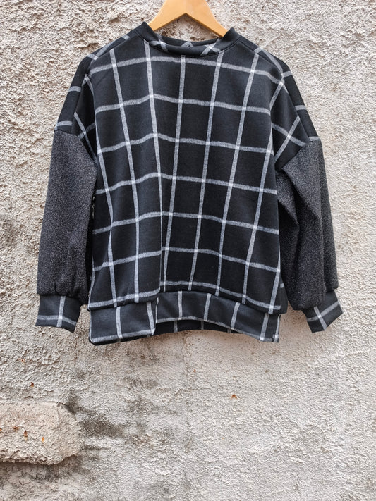 SWEET X-MAS sweater N°16 - Wool tricot and black glitter